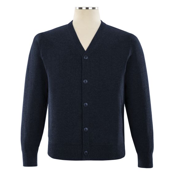Full size image of Classic Comfort Button Front Sweater (in color NAVY)