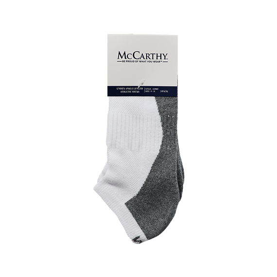 Full size image of Active Sock 3 Pack - Unisex (in color WHITE/GREY)