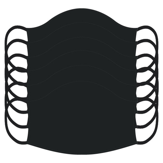 Full size image of Plain Washable Masks - 6 Pack (in color BLACK)